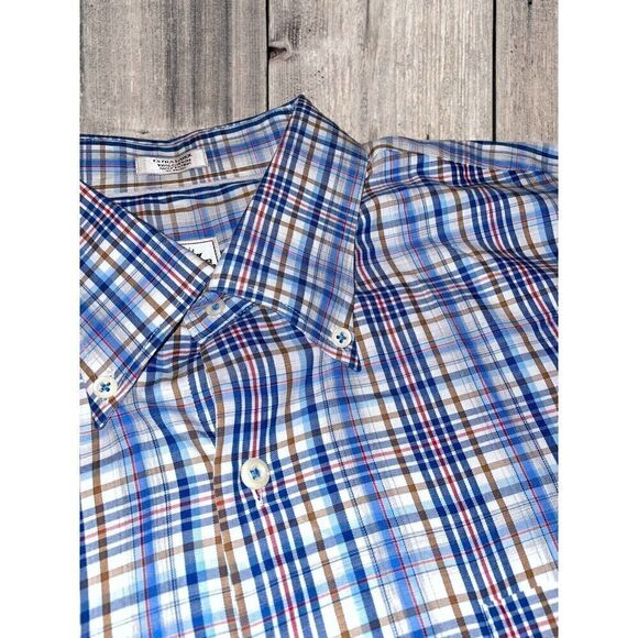 Peter Millar Button Down Up Shirt Long Sleeve Men’s Size XL Plaid 100% Cotton - Picture 2 of 7